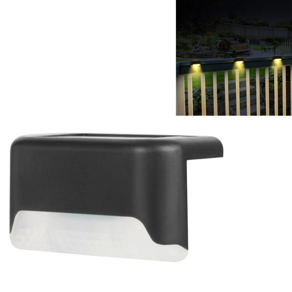 Solar Railing Light Staircase Light Outdoor Water-resistant LED Step Light Garden Decoration Landscape Light, Warm White Light(Black)