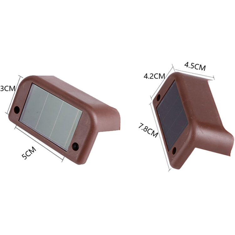 Solar Railing Light Staircase Light Outdoor Water-resistant LED Step Light Garden Decoration Landscape Light, Warm White Light(Black)
