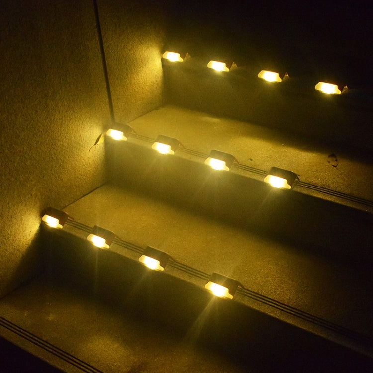 Solar Railing Light Staircase Light Outdoor Water-resistant LED Step Light Garden Decoration Landscape Light, Warm White Light(Black)