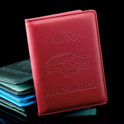 Russian PU Leather Cover Driving License Card Credit Holder Purse Wallet