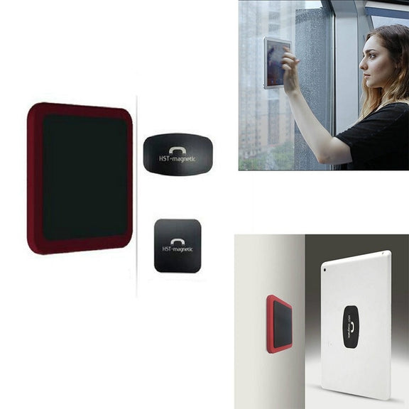 Wall-mounted iPad Magnetic Adsorption Universal Sticker Mobile Phone Wall Bracket(Red B)