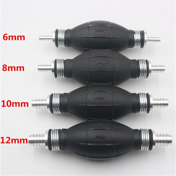 Universal Car Boat Motor Motorcycle Gasoline Pump Spherical Rubber Manual Fuel Pump, Size:12mm(Black)