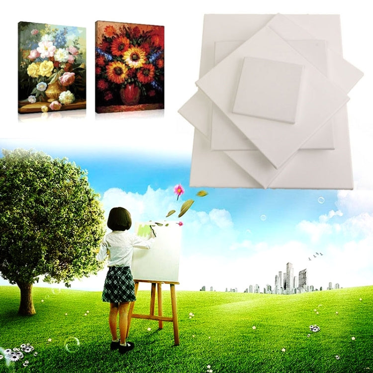 Oil Acrylic Paint White Blank Square Artist Canvas Wooden Board Frame, 30x30cm