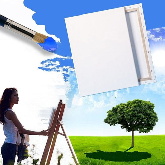 Oil Acrylic Paint White Blank Square Artist Canvas Wooden Board Frame, 30x30cm