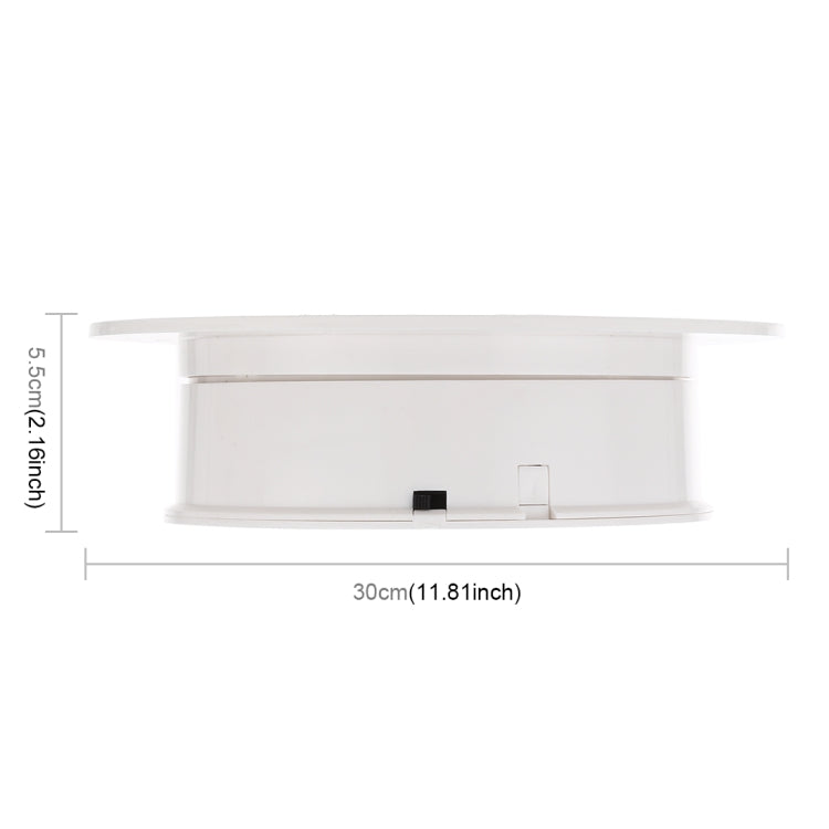 30cm 360 Degree Electric Rotating Turntable Display Stand Video Shooting Props Turntable for Photography, Load 4kg(White + Black)