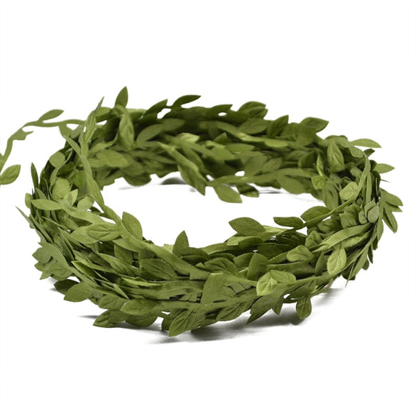 10 PCS Cloth Leaf Garland Decoration Accessories Green Leaf Cane Leaf Simulation DIY Garland Material, Size:5 Meters / Card