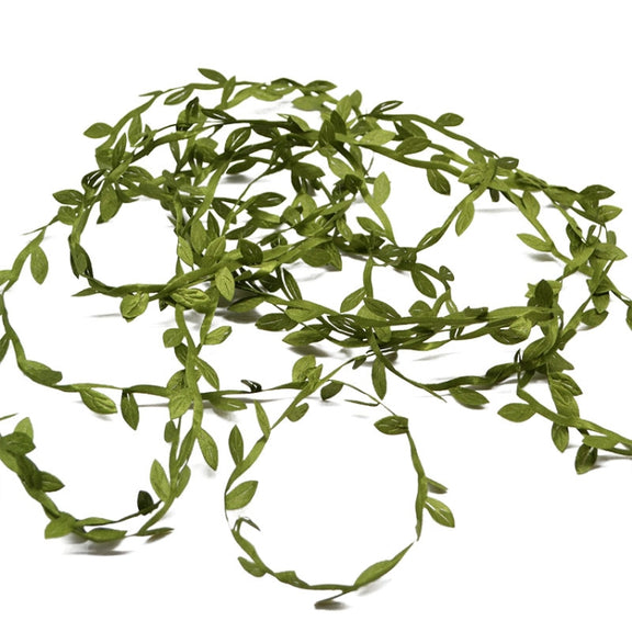 10 PCS Cloth Leaf Garland Decoration Accessories Green Leaf Cane Leaf Simulation DIY Garland Material, Size:5 Meters / Card