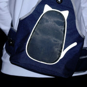 TAILUP Pets Carry Out Shoulder Bag Convenient Foldable Leather Chest Bag, Specification: M(Jean Blue)