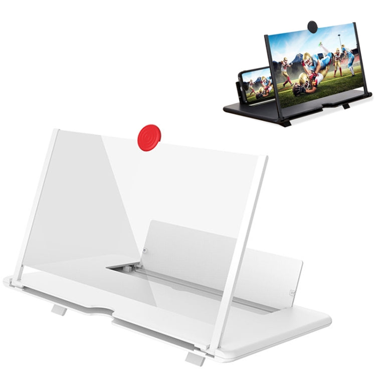 10 inch Pull-out Typed Ultra-clear 3D Mobile Phone Screen Stretching Bracket Amplifier(White)