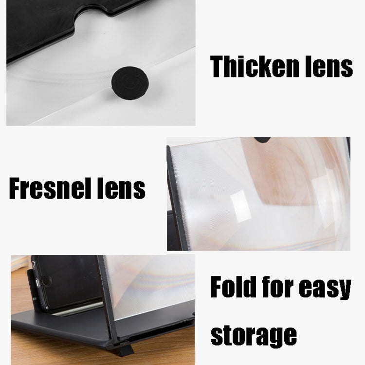 12 inch Pull-out Typed Ultra-clear 3D Mobile Phone Screen Stretching Bracket Amplifier(Black)