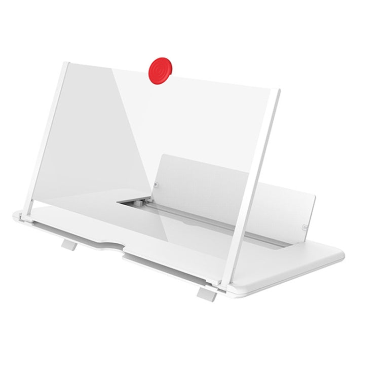 12 inch Pull-out Typed Ultra-clear 3D Mobile Phone Screen Stretching Bracket Amplifier(White)