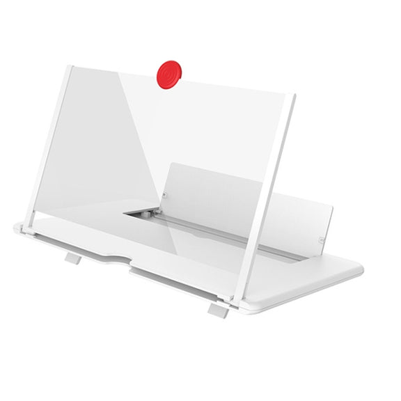 12 inch Pull-out Typed Ultra-clear 3D Mobile Phone Screen Stretching Bracket Amplifier(White)