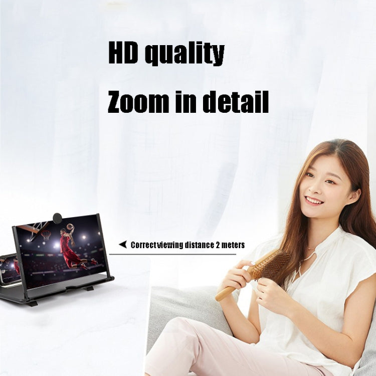 12 inch Pull-out Typed Ultra-clear 3D Mobile Phone Screen Stretching Bracket Amplifier(White)