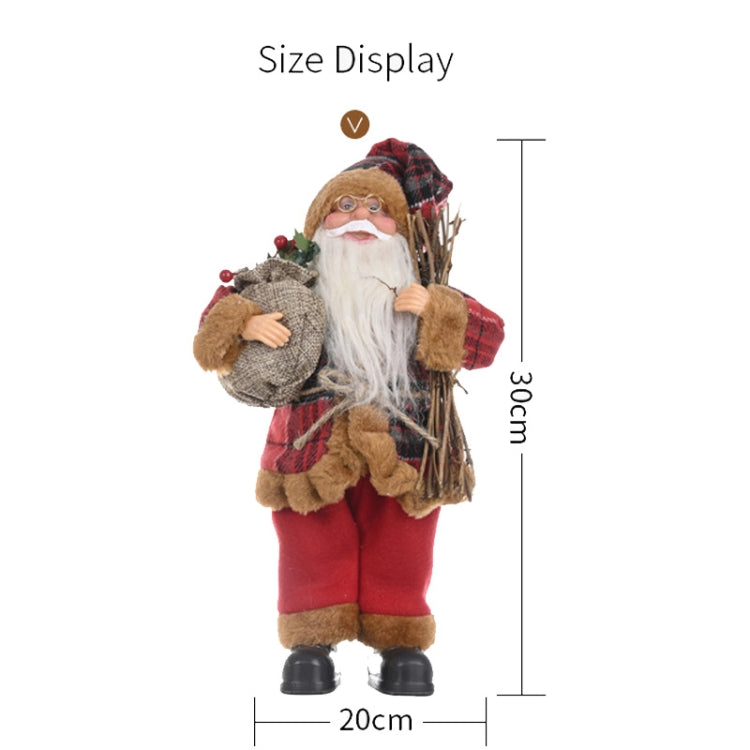 Christmas Decoration Standing Santa Claus Doll Christmas Backpack Old Man Doll Ornaments, Specification: Gift