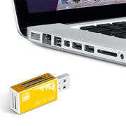 Multi in 1 Memory SD Card Reader for Memory Stick Pro Duo Micro SD,TF,M2,MMC,SDHC MS Card(Gold)