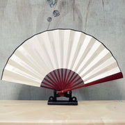 10 inch Pure Color Blank Silk Cloth Folding Fan Chinese Style Calligraphy Painting Fan(White)