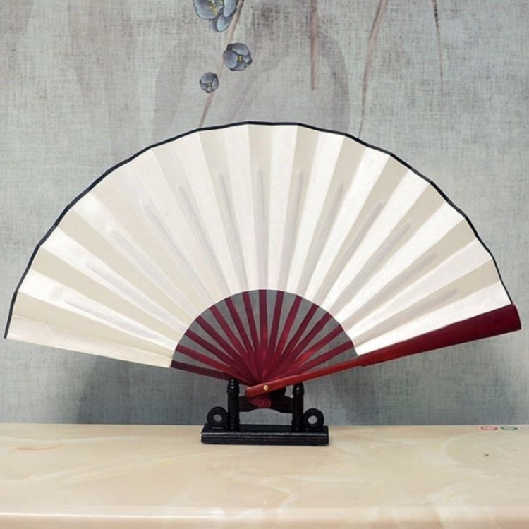 10 inch Pure Color Blank Silk Cloth Folding Fan Chinese Style Calligraphy Painting Fan(White)