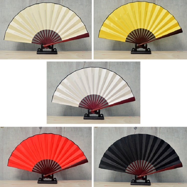 10 inch Pure Color Blank Silk Cloth Folding Fan Chinese Style Calligraphy Painting Fan(White)