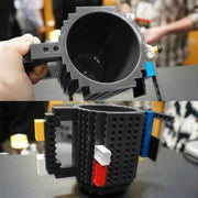Building Blocks Design Creative Milk Mug Coffee Cup Build-on Brick Drinking Water Holder, Value:301-400ml(Black)