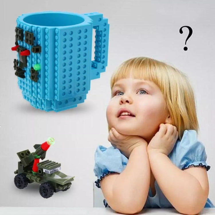 Building Blocks Design Creative Milk Mug Coffee Cup Build-on Brick Drinking Water Holder, Value:301-400ml(Black)