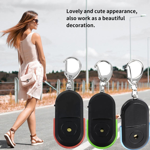 5 PCS Portable Anti-Lost Alarm Key Finder Wireless Whistle Sound LED Light Locator Finder(Red)