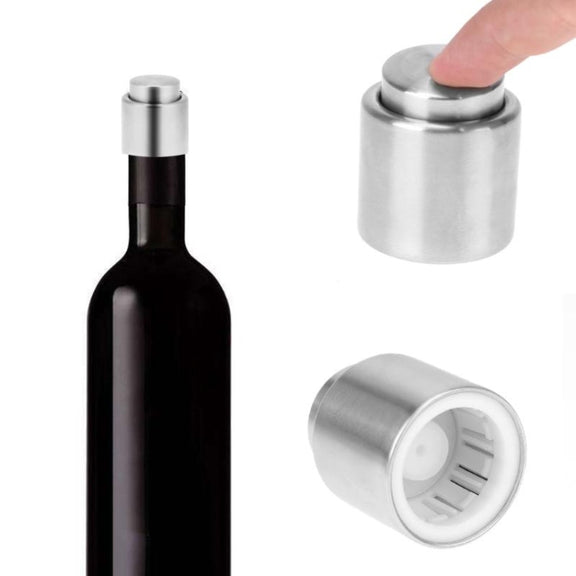 Push Stainless Steel Red Wine Stopper Champagne Stopper, Style:Red Wine Stopper