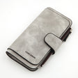 Women Scrub Leather Lady Purses Clutch Long Female Wallet(Light Gray) - Wallets by PMC TechLife | Online Shopping South Africa | PMC TechLife