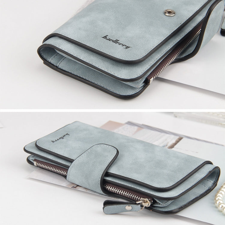 Women Scrub Leather Lady Purses Clutch Long Female Wallet(Light Gray)