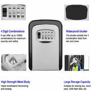Safety Home Durable Storage Box Key Hider 4 Digit Security Secret Code Lock Wall Mounted Combination Password Keys Box