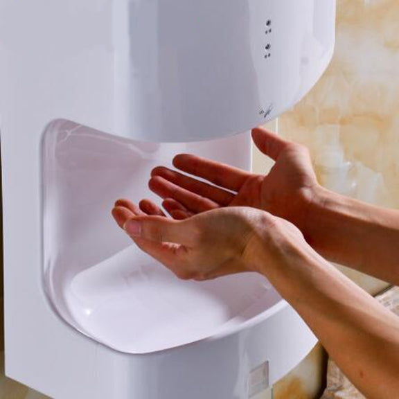 MODUN High Speed Fully Automatic Induction Intelligence Hand Dryer Hot and Cold Hand Dryer for Toilet, size:250*165*470MM(white)