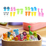 5 Sets 10 in 1 Creative Cartoon Animal Plastic Children Fruit Fork Bento Decoration Toothpick(G222)