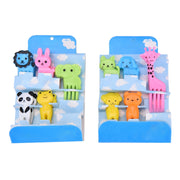 5 Sets 10 in 1 Creative Cartoon Animal Plastic Children Fruit Fork Bento Decoration Toothpick(G222)