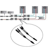 1 Pair MC4 Branch Y Adapter Connectors M/M/F and F/F/M for Solar Panels Cable(mc4)
