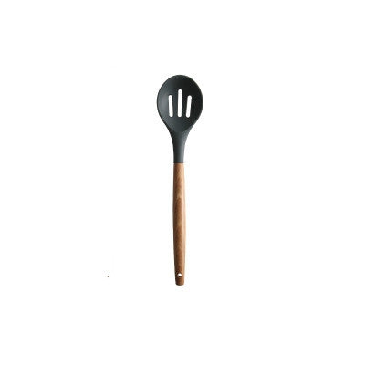 Silicone Wood Handle Spatula Heat-resistant Soup Spoon Non-stick Special Cooking Shovel Kitchen Tools Colander Spoon