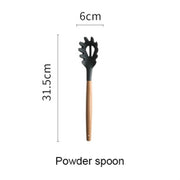 Silicone Wood Handle Spatula Heat-resistant Soup Spoon Non-stick Special Cooking Shovel Kitchen Tools Draging Spoon
