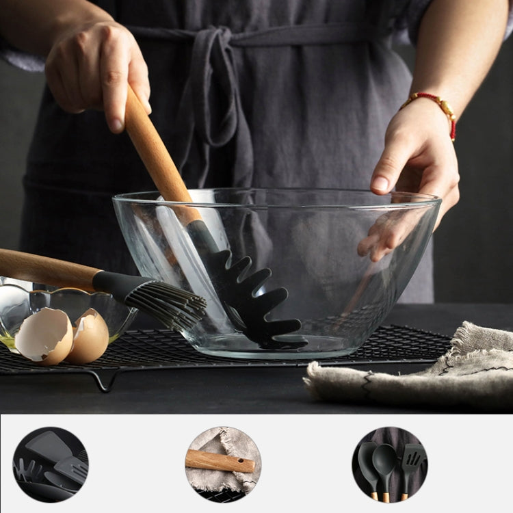 Silicone Wood Handle Spatula Heat-resistant Soup Spoon Non-stick Special Cooking Shovel Kitchen Tools Draging Spoon