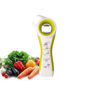 5 in 1 Multifunctional Plastic Bottle Opener Beer Opener Kitchen Tool(White&Green)