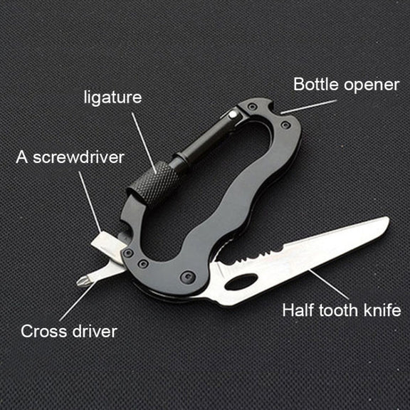 External Multi-function Carabiner D-type Hanging Keychain