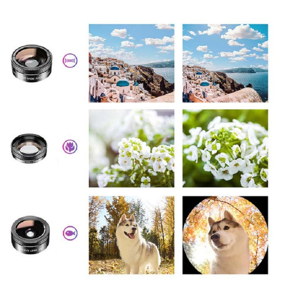 APEXEL APL-DG11 11 in 1 Multifunctional Fisheye Wide-angle Macro Polarized Starlight Gradient Filter Set Universal Mobile Phone Lens Set