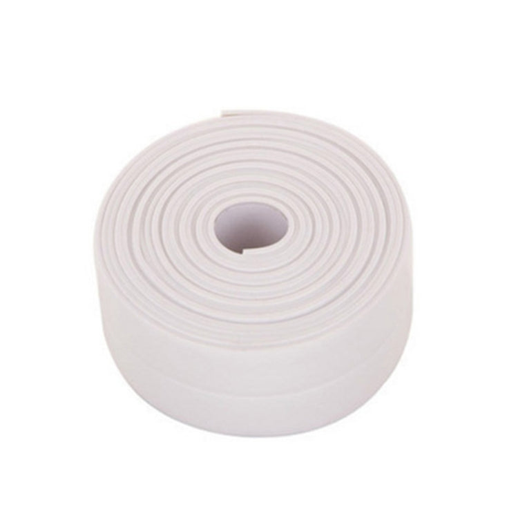 Durable PVC Material Water-resistant Mold Proof Adhesive Tape  Kitchen Bathroom Wall Sealing Tape, Width:3.8cm x 3.2m(White)