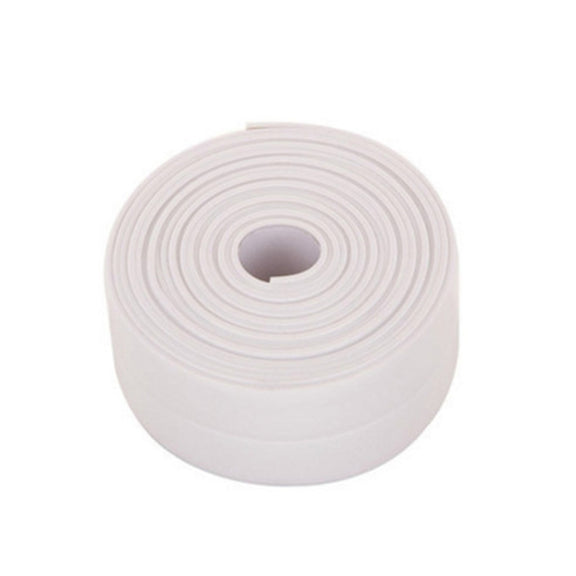 Durable PVC Material Water-resistant Mold Proof Adhesive Tape  Kitchen Bathroom Wall Sealing Tape, Width:3.8cm x 3.2m(White)