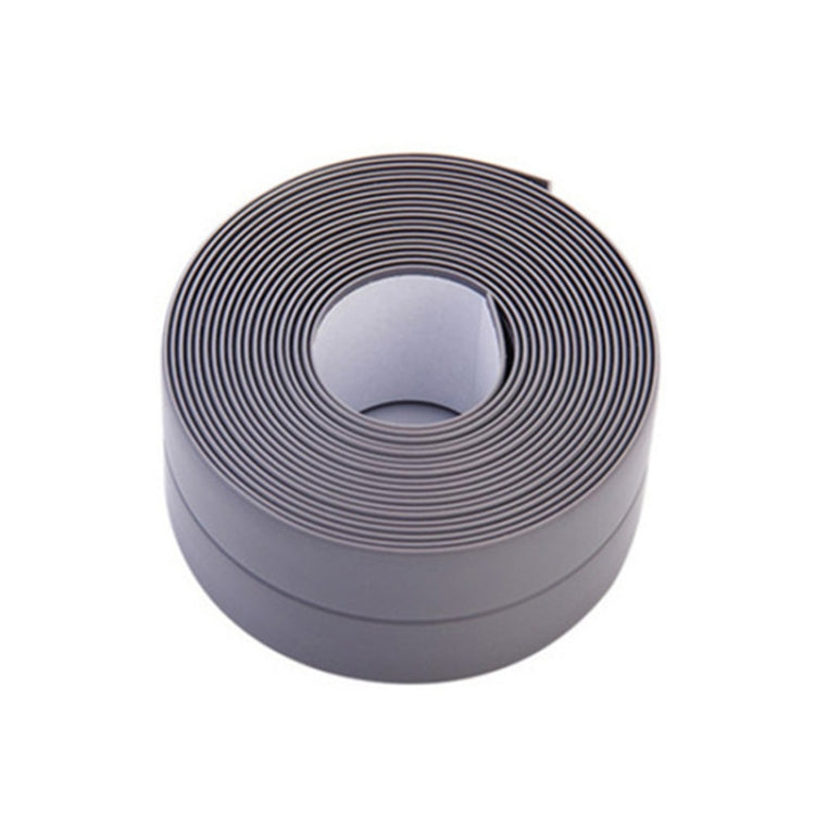 Durable PVC Material Water-resistant Mold Proof Adhesive Tape  Kitchen Bathroom Wall Sealing Tape, Width:2.2cm x 3.2m(Grey)