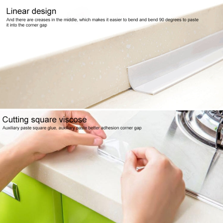 Durable PVC Material Water-resistant Mold Proof Adhesive Tape  Kitchen Bathroom Wall Sealing Tape, Width:2.2cm x 3.2m(Grey)