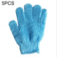 5 PCS Shower Bath Gloves Exfoliating Spa Massage Scrub Body Glove(Blue) - Bath Brushes & Sponges by PMC TechLife | Online Shopping South Africa | PMC TechLife