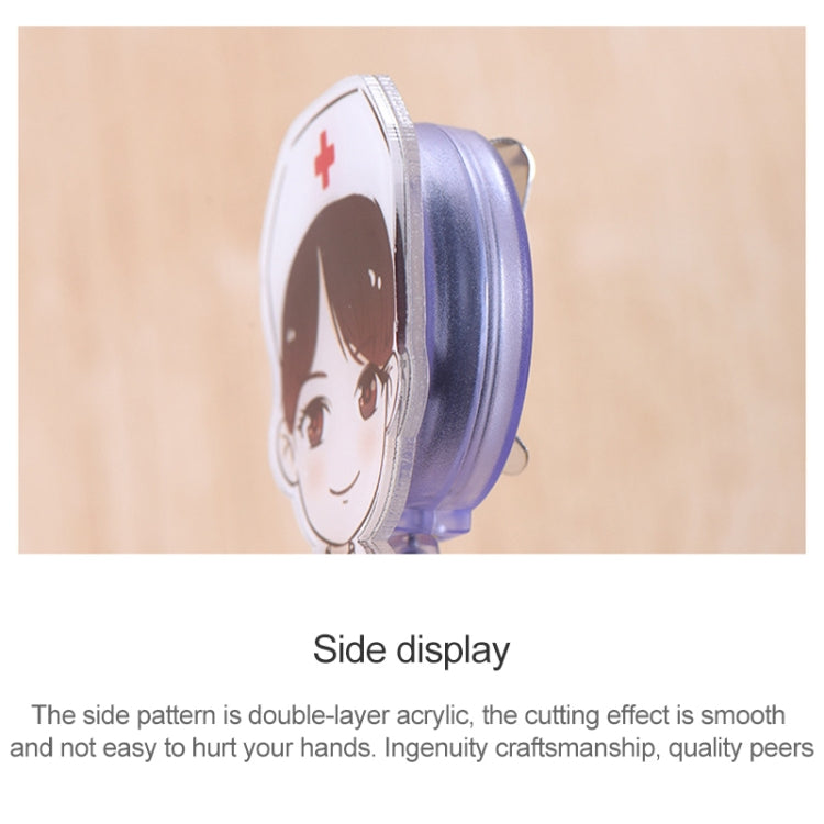 Doctor Head Pattern Cute Retractable Badge Reel Student Nurse ID Name Card Badge
