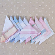 Multicolor Plaid Stripe Men Pocket Squares Business Chest Towel Handkerchiefs  100% Cotton(Random Color)
