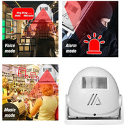 Wireless Intelligent Doorbell Infrared Motion Sensor Voice Prompter Warning Door Bell Alarm(White)