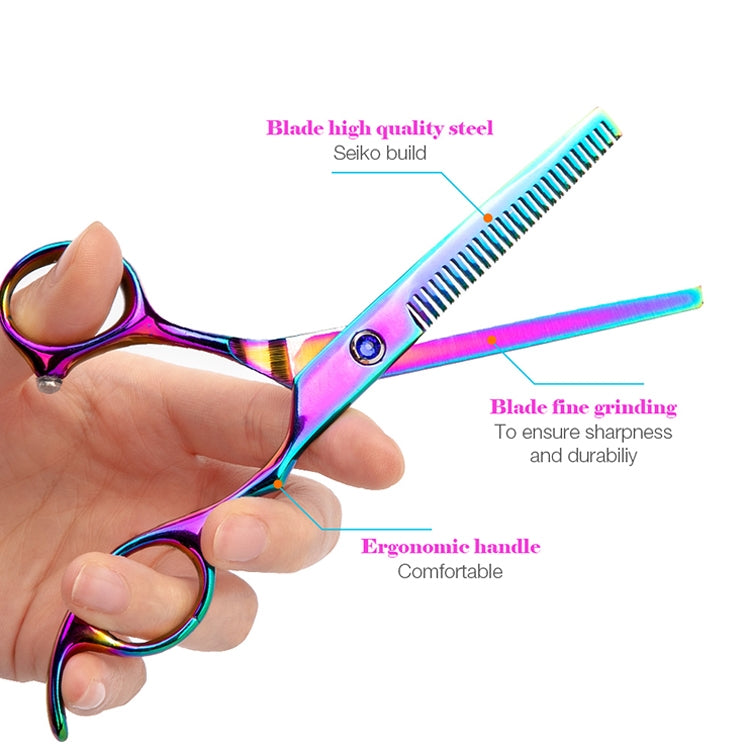 Professional Hair Cutting Scissor Hairdressing Kit Thinning Scissors Barber(Gold Thinning���SXLC-605T))
