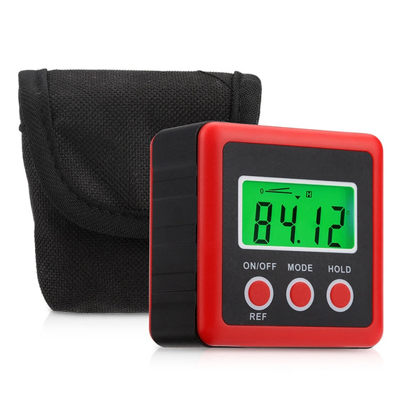 3 Button Mini Precision Magnetic Digital Tilt Box / Tilt Meter / Inclinometer(Red)