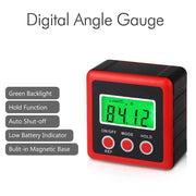 3 Button Mini Precision Magnetic Digital Tilt Box / Tilt Meter / Inclinometer(Red)